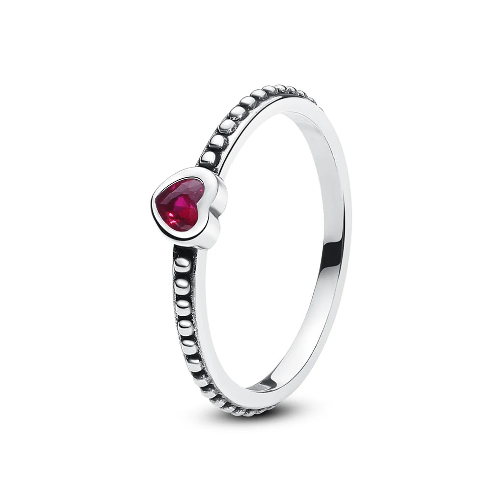 Anillo de Plata 925 con Cristal – Diseño Corona Corazón Oro Rosa