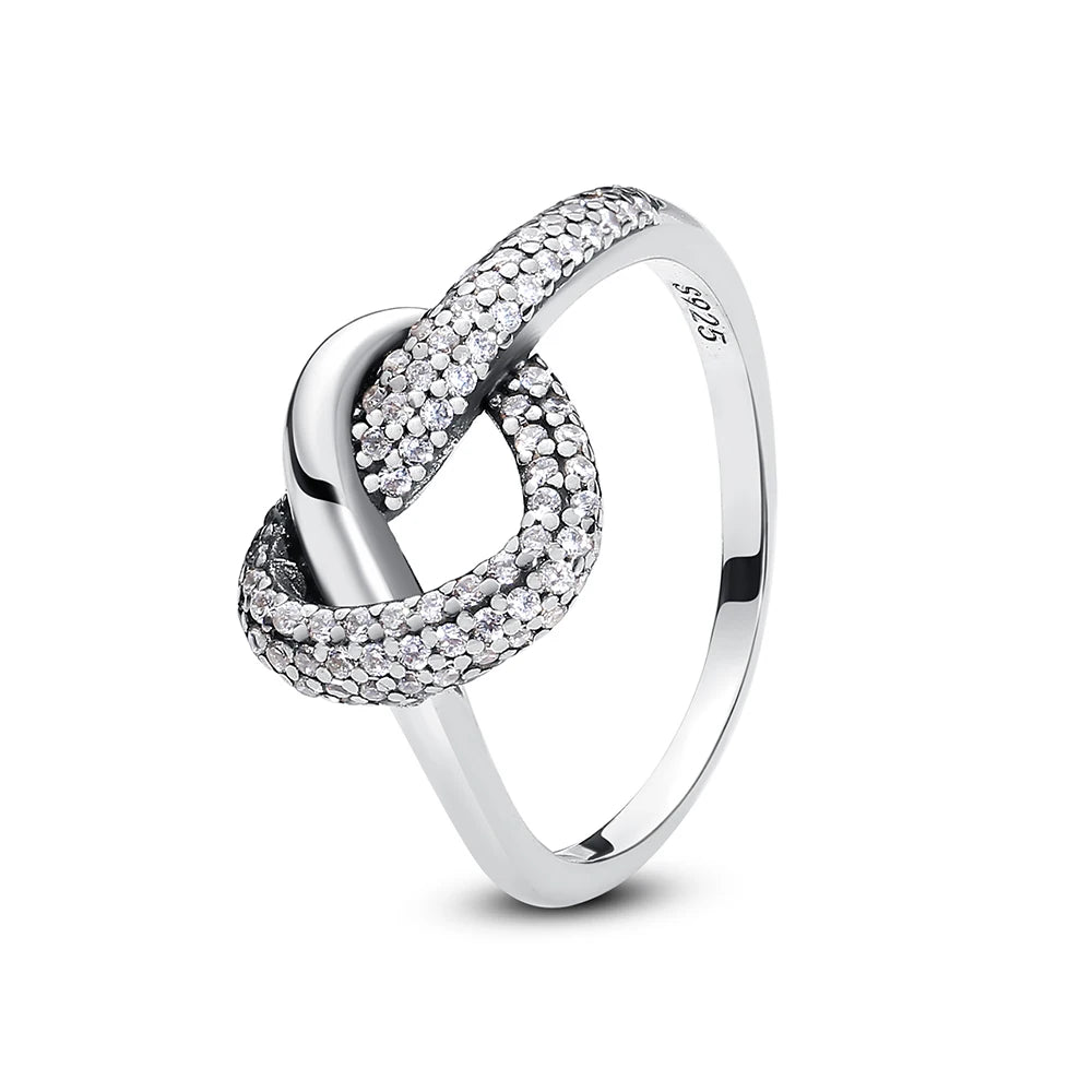 Anillo de Plata 925 con Cristal – Diseño Corona Corazón Oro Rosa