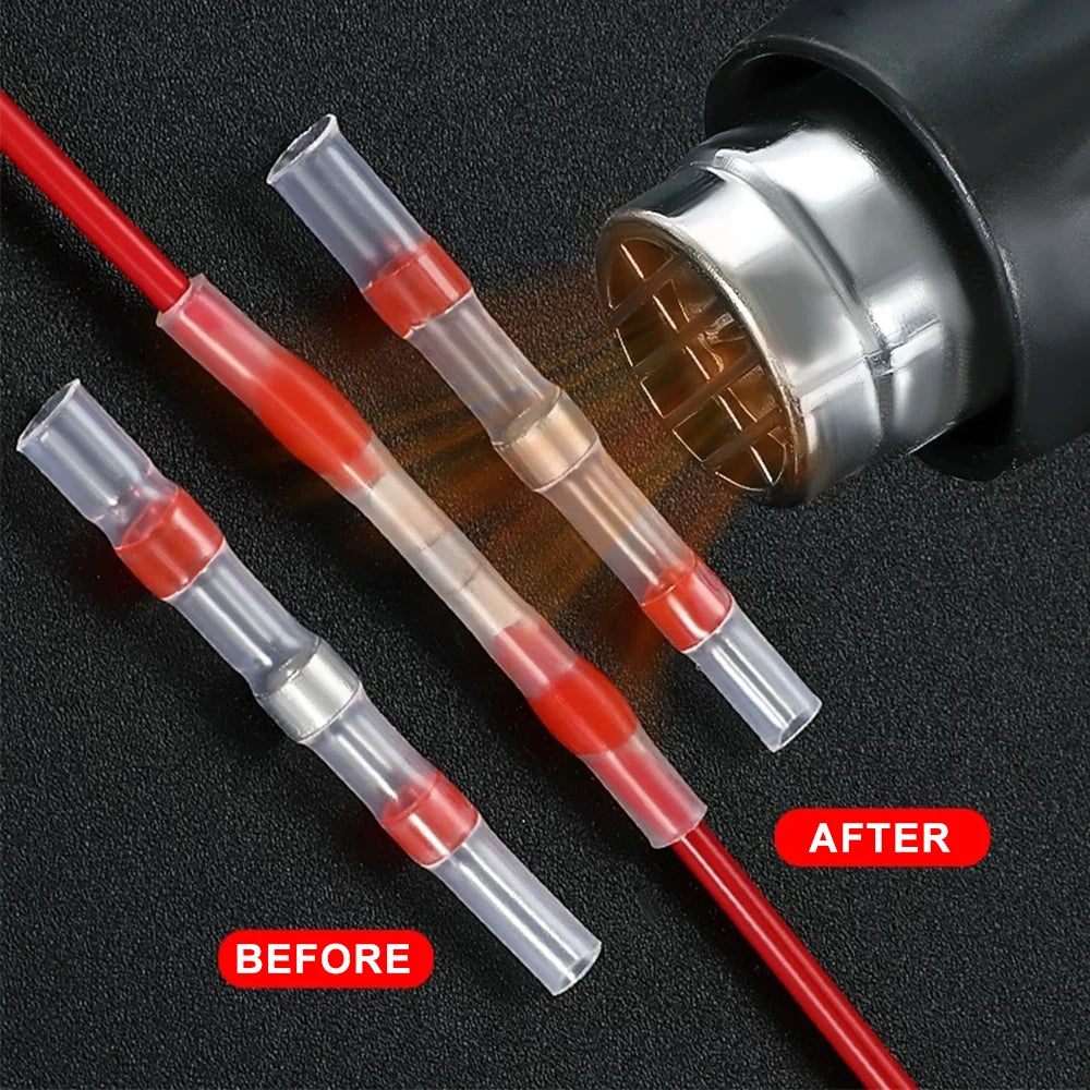 Waterproof Solder Seal Heat Shrink Tube Sleeves Electrical Wire Connector Butt Splice Terminals Heat Shrinkage Cable Connectors