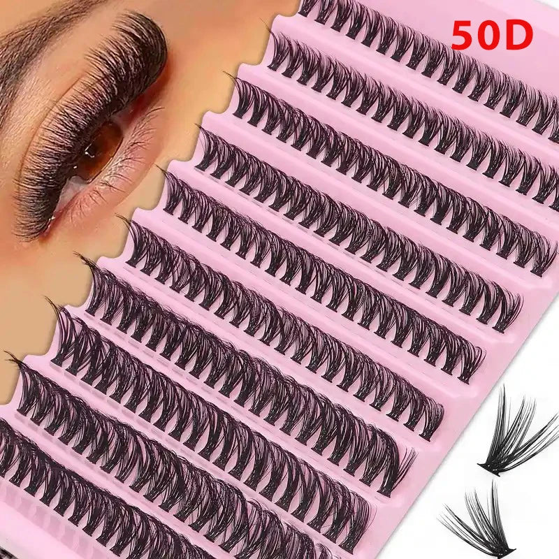 Pestañas Postizas Cluster 200 Piezas – Efecto Natural Wispy 9-16mm