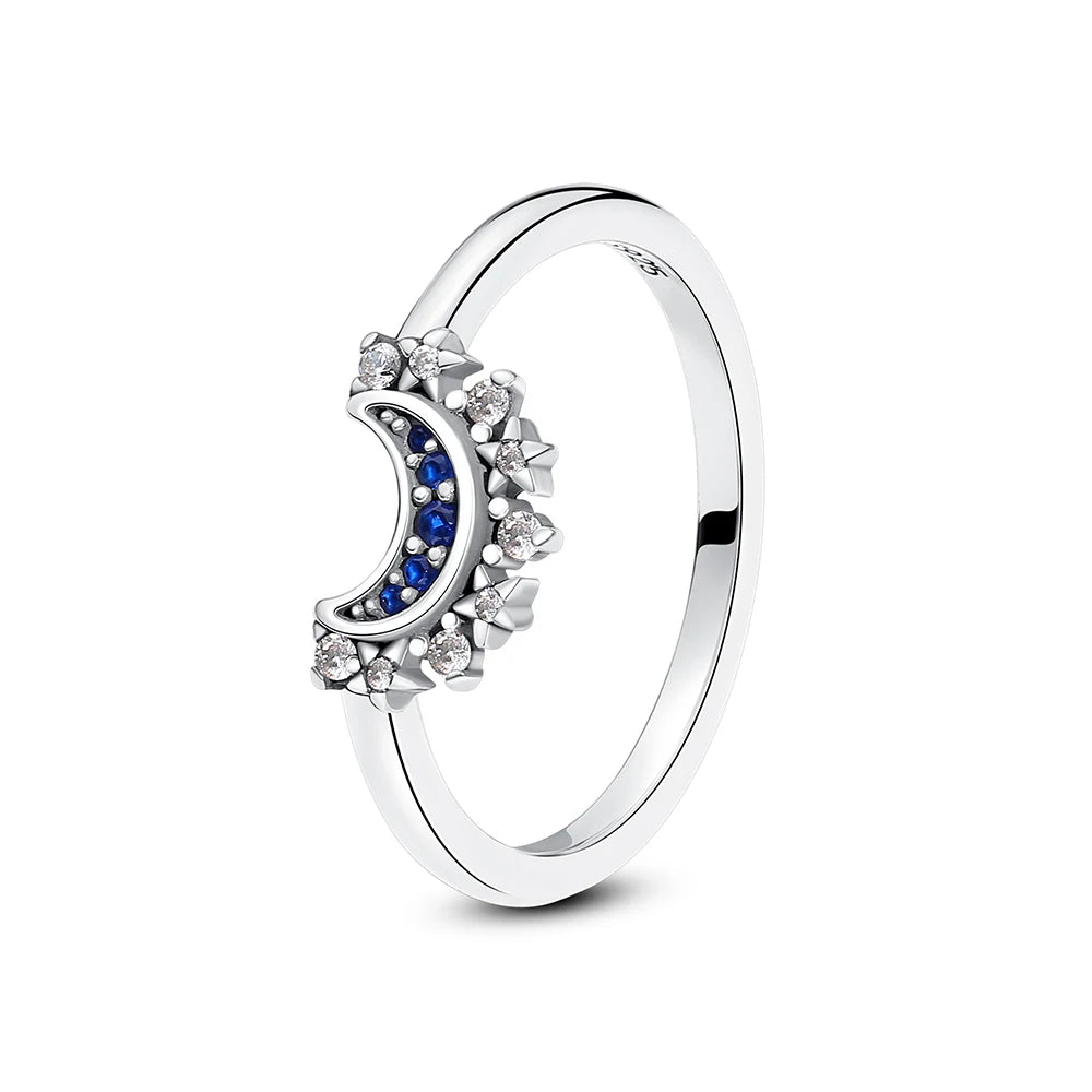 Anillo de Plata 925 con Cristal – Diseño Corona Corazón Oro Rosa
