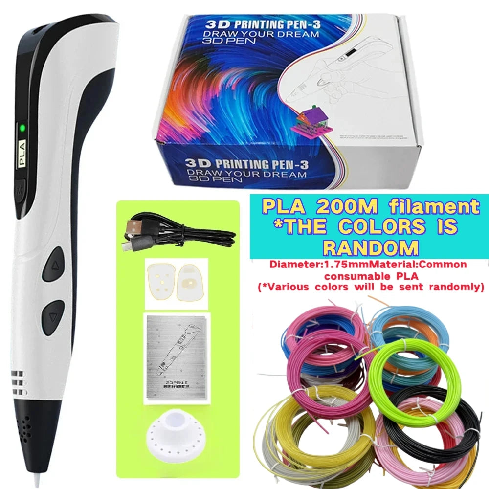 Pluma de Impresión 3D con Display LED – Set para Niños y Adultos